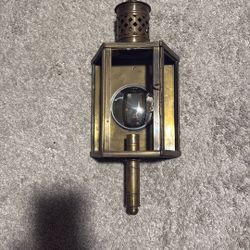 Brass carriage antic lamp . 