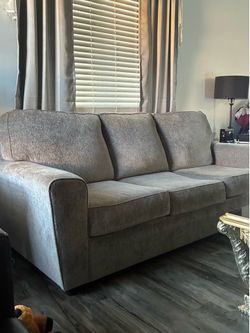 Grey velour corduroy sofa, six months old good condition. Come get it best offer.