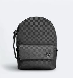 Checkered all black backpack