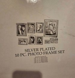 10 piece silver plated photo frame set made by Godinger Silver