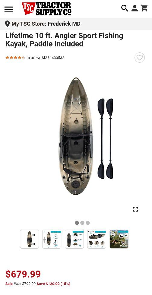 Tandem fishing kayak