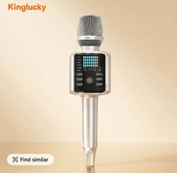 KINGLUCKY H9 Wireless Karaoke Microphone, AI Vocal Remover & Voice Changer