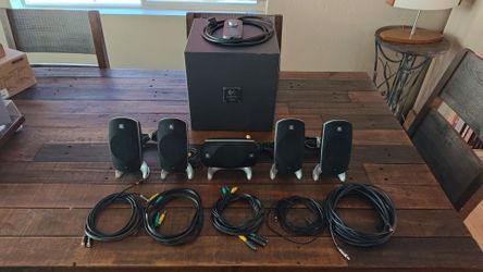 Logitech Z-5300e 5.1 Surround Sound System w/ extension cables
