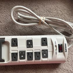Philips Surge Protector 8 Outlets 6 ft Cord Electric Child Safety SPP3222-Tested