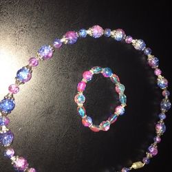 Purple Necklace And Bracelet 