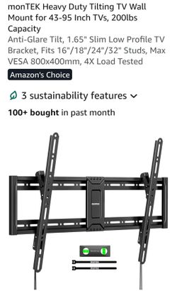 monTEK Heavy Duty Tilting TV Wall Mount