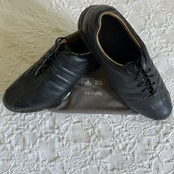 Adidas adiPURE Black Leather Golf Shoes Soft Spikes