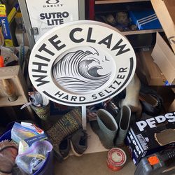 Double Sided White Claw Sign Store Display