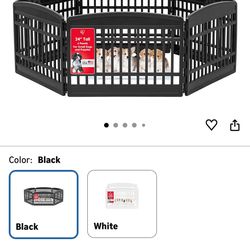 IRIS USA Dog Playpen Puppy Playpen Indoor - 24" 6-Panel Dog Playpen, 61 x 61 x 24, Dog Play Pen Indoors for Puppies & Small Dogs, Plastic Pet Playpen,