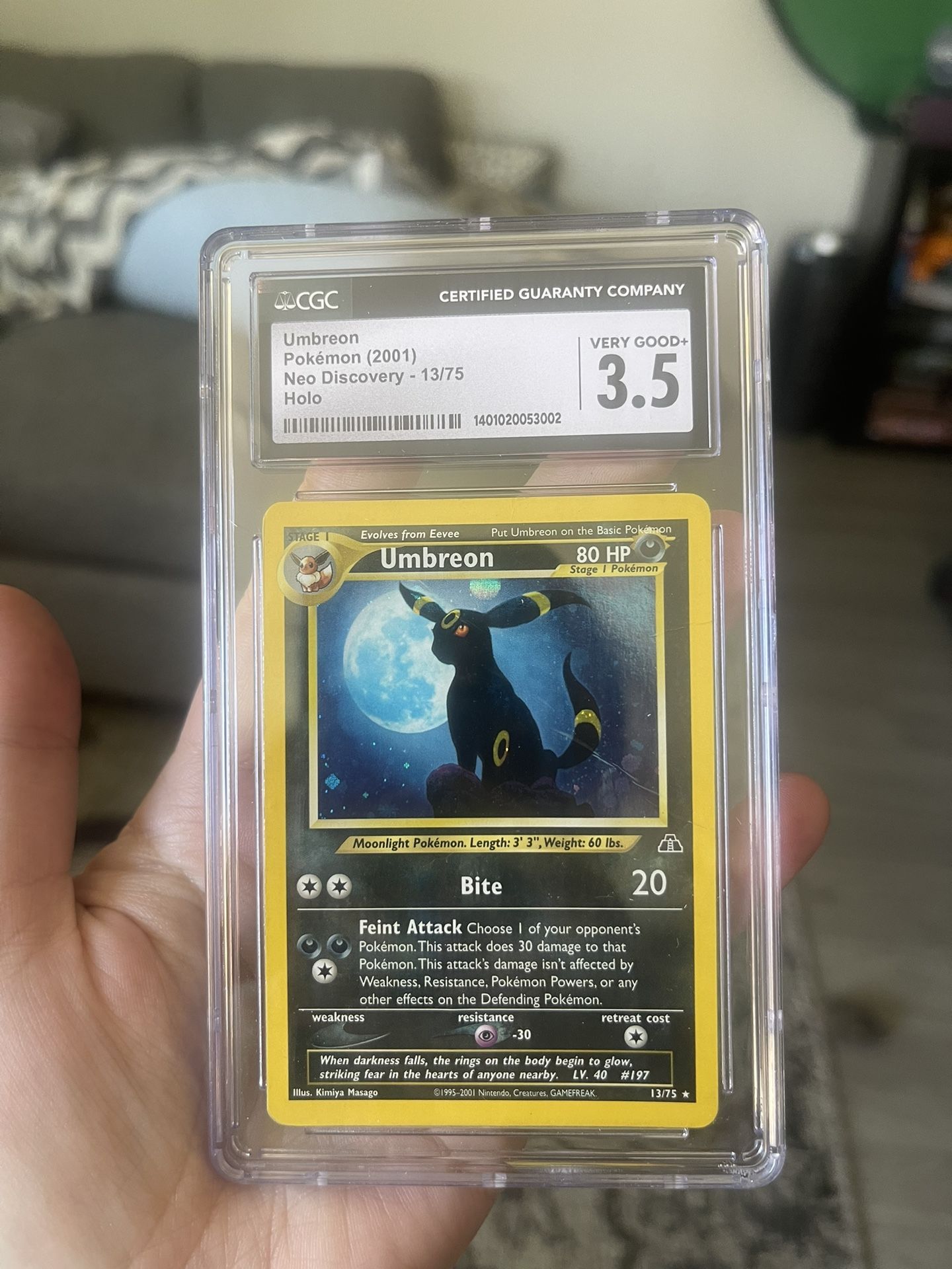 Graded Holographic Umbreon Pokemon Card