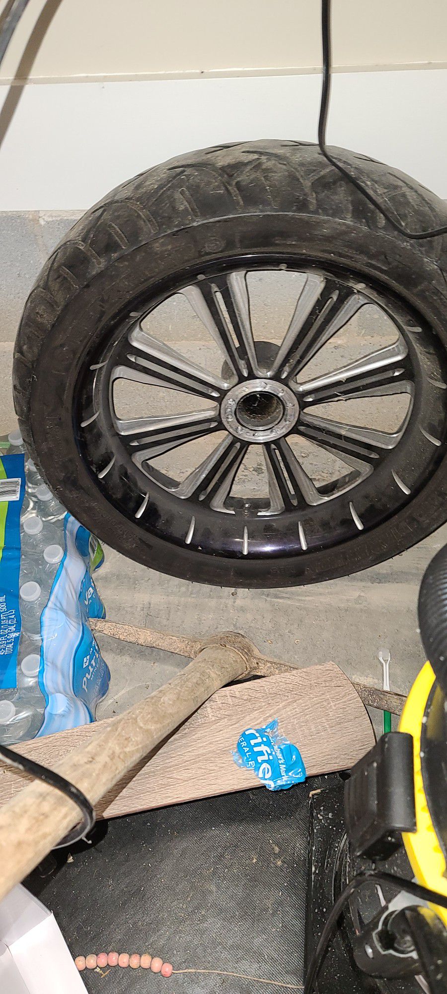 Photo Metzler Motorcycle Tire On Aluminum Wheel