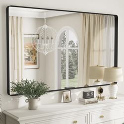 Aevar Tempered Glass Framed French Cleat Mounted Wall Mirror