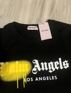 New Palm Angels LA Sprayed Logo Tee 'Black/Yellow'