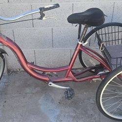 Red Schwinn Adult Tricicle with basket
