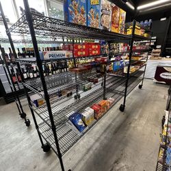 Metal Shelves W wheels 