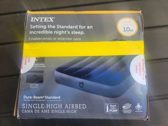 Intex Single-10” High Airbed Air Mattress Dura-Beam Standard Twin Inflatable