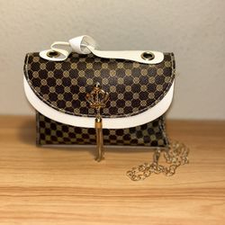 Women’s Mini Crossbody Bag Brown And White 