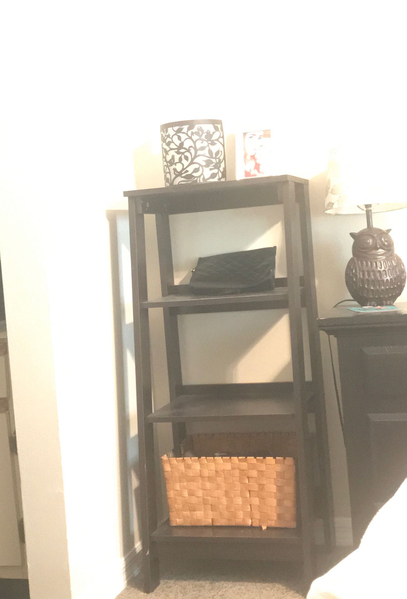 Tall black shelves