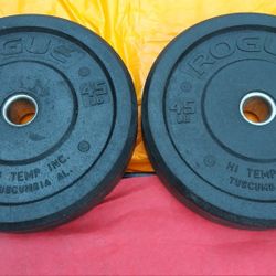ROGUE  PAIR OF  45  POUND  HI TEMP OLYMPIC BUMPER PLATES