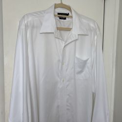 Preowned Ralph Lauren White Classic Fit Non Iron Shirt 18size