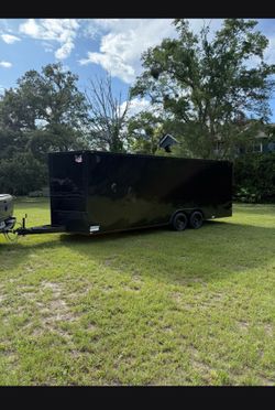 Black Enclosed Cargo Trailer Tandem Axle 24’