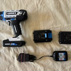 HART 20V 3/8-inch Drill/Driver (Model HPDD50) with 3 batteries two will not charge 