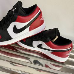 AirJordan 1 Low- Bred Toe- Size 9 - Men’s- 10.5 Womans