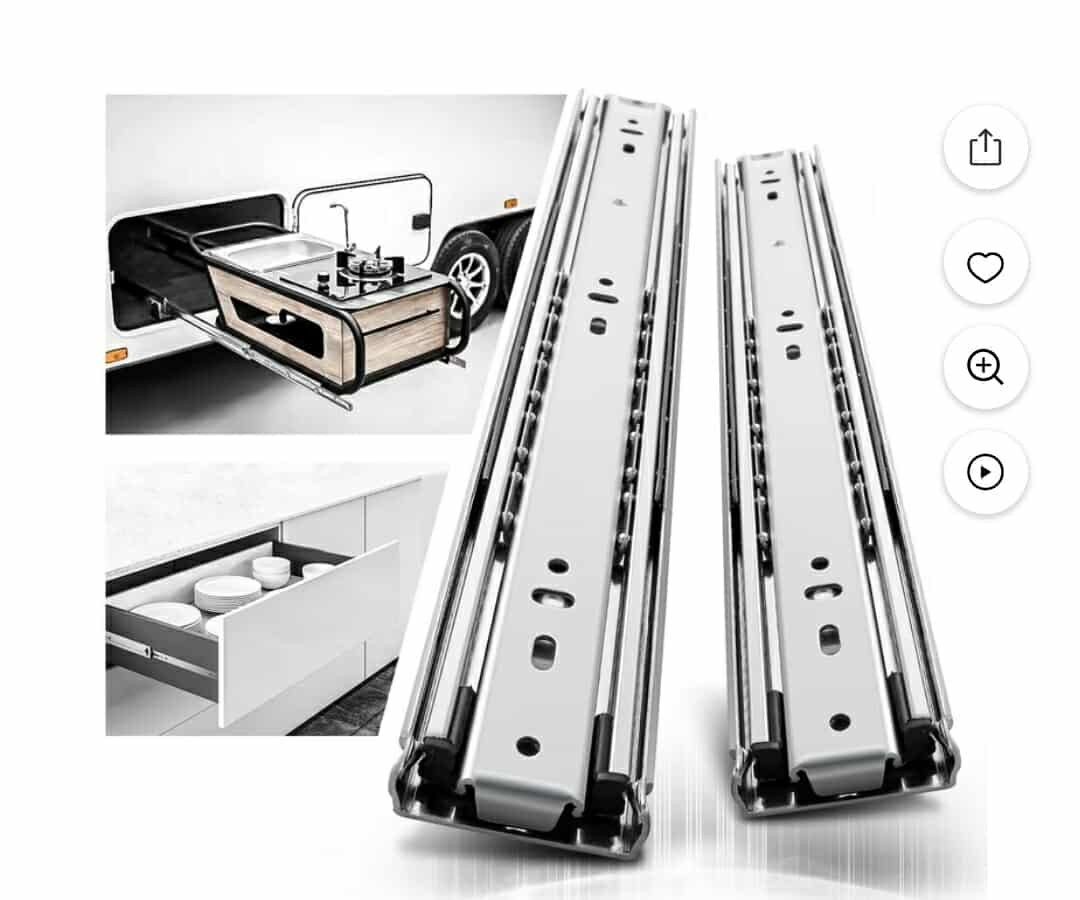 8877: SEALED New Heavy Duty Drawer Slides 26'' Full Extension Ball Bearing Telescoping Tool Box Runners 150 lb Load Capacity Side Mount 2 Pcs
