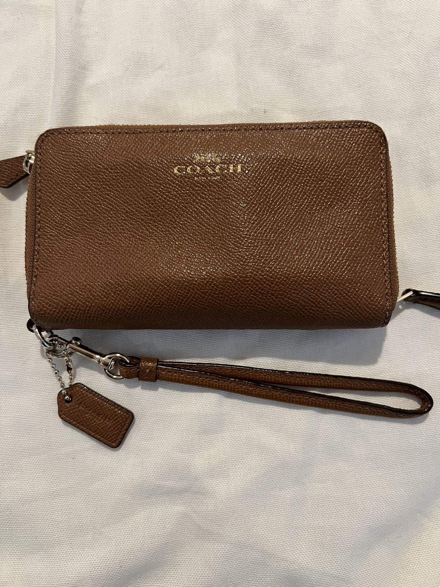Coach Brown Wristlet