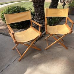 Folding Yellow Canvas Chairs 