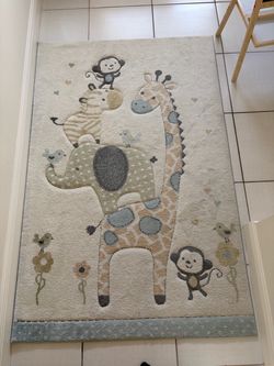 4’ x 6’ Rectangle Animal Cute Toddler / Nursery Rug For Babies Play Room