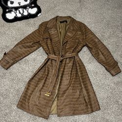 Women’s Faux Alligator Trench Coat (Small)