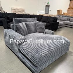 New! Ultra Soft Plush Chaise Lounge, Chaise Lounger, Corduroy Lounge, Sofabed Size, Sleeper Sofa Couch,Grey Sofa Chair, Recliner Style Chaise Lounger 