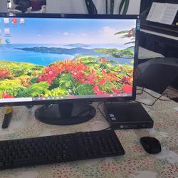 Mini HP  With 27" LED Monitor, Webcam, Keyboard And Wireless Mouse