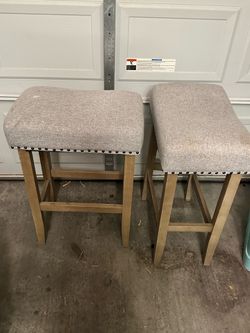 Set of 2 Modern Upholstered Bar Stools