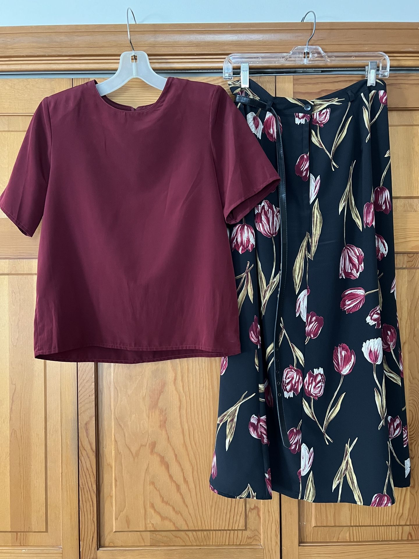 Matching Blouse & Flower Skirt Set