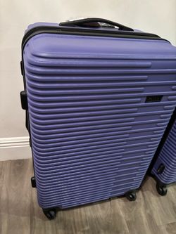 2-Piece Purple Hard Shell Spinner Luggage Suitcase