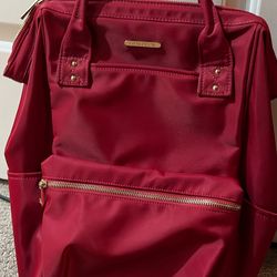 Lilly & Drew Red Nylon Backpack Purse – Stylish & Functional