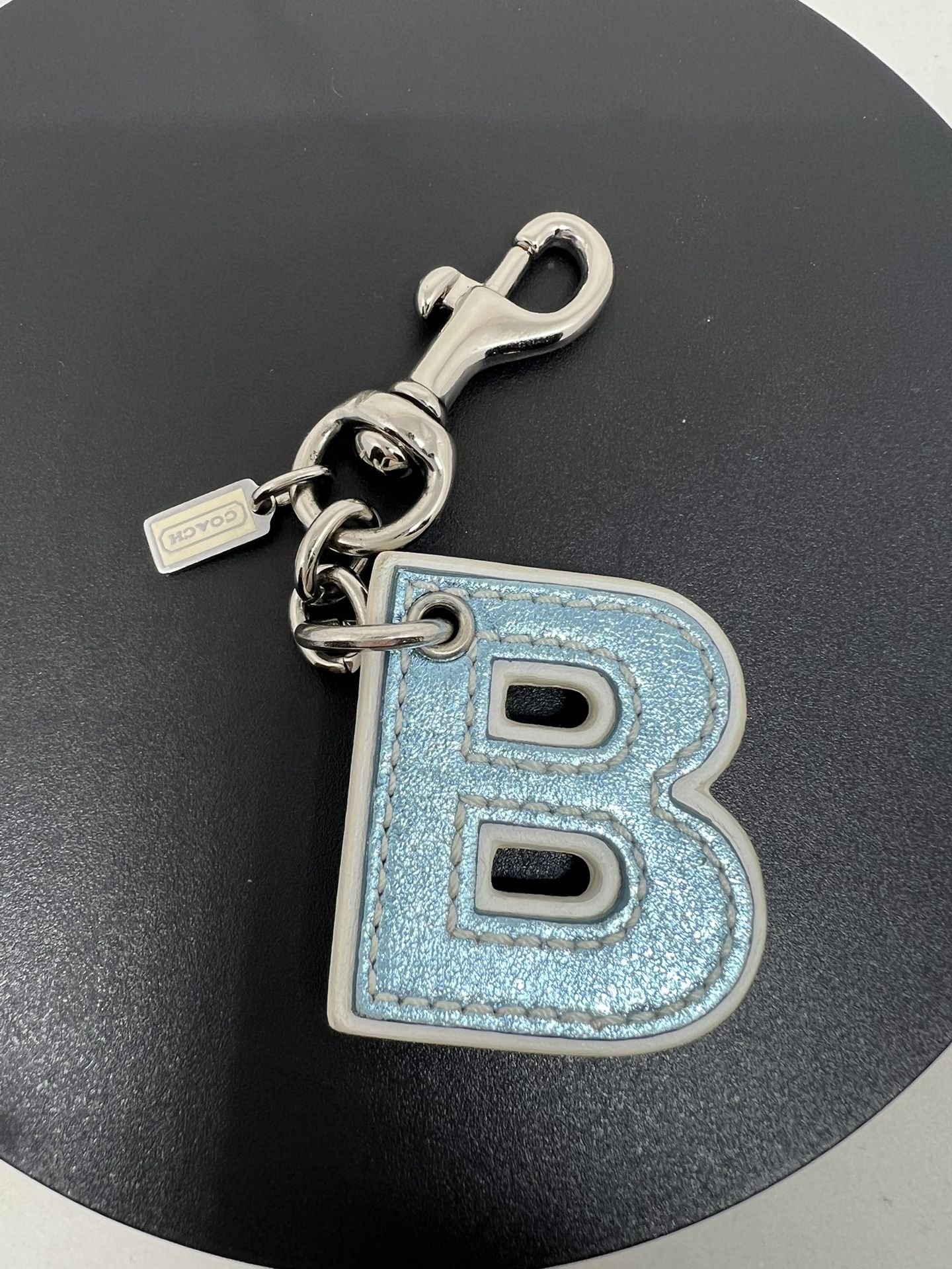 Coach Blue Letter B Charm Two-Sided