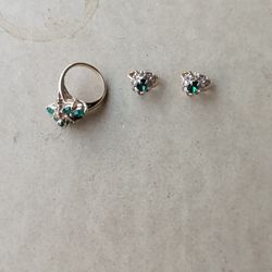 Gold Plated Ring and Earring Set
