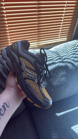 Black and yellow shoes