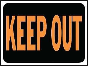 Hy-Ko Hy-Glo Series 3010 Identification Sign, Rectangular, KEEP OUT, Fluorescent Orange Legend, Black Background