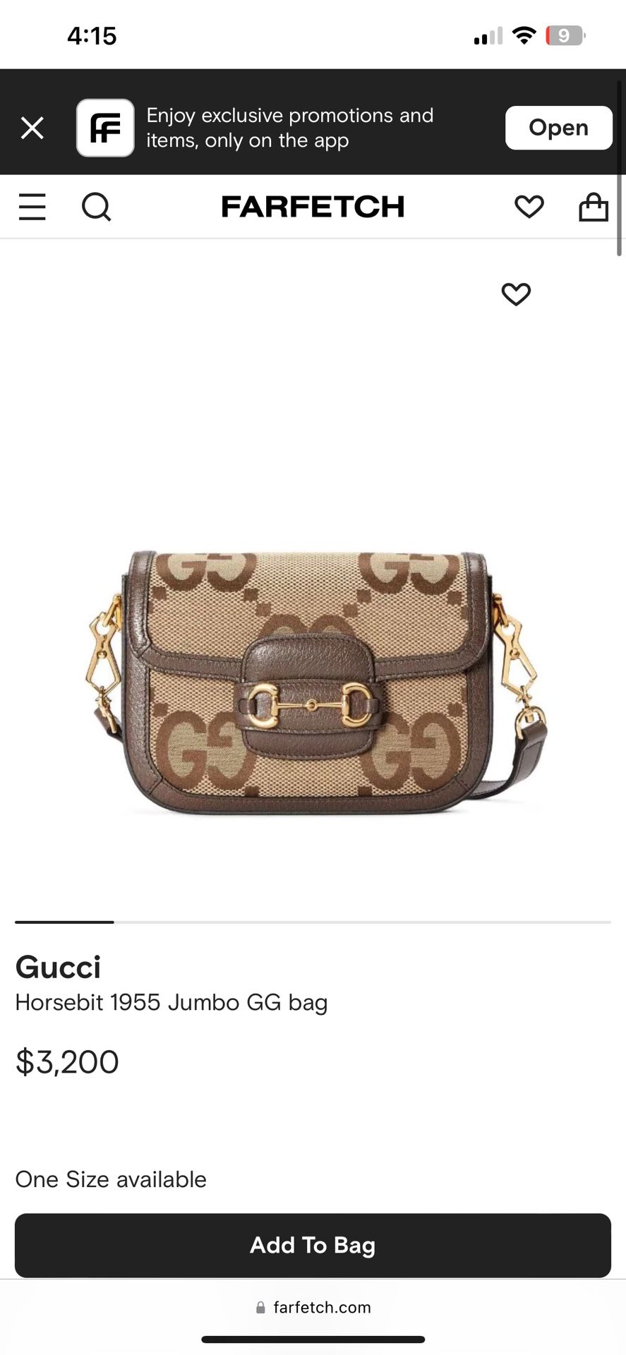 Gucci Horsebit 1995 GG Bag 