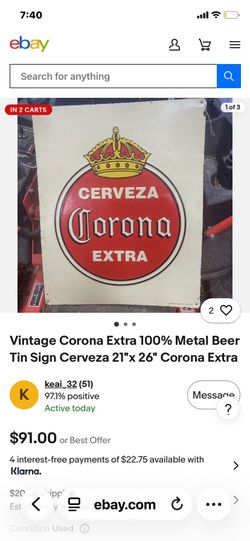 Vintage beer sign