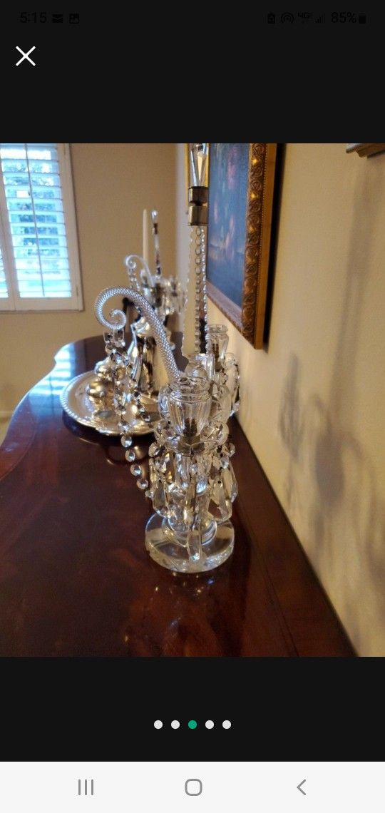 French Crystal Candelabras " PAIR"