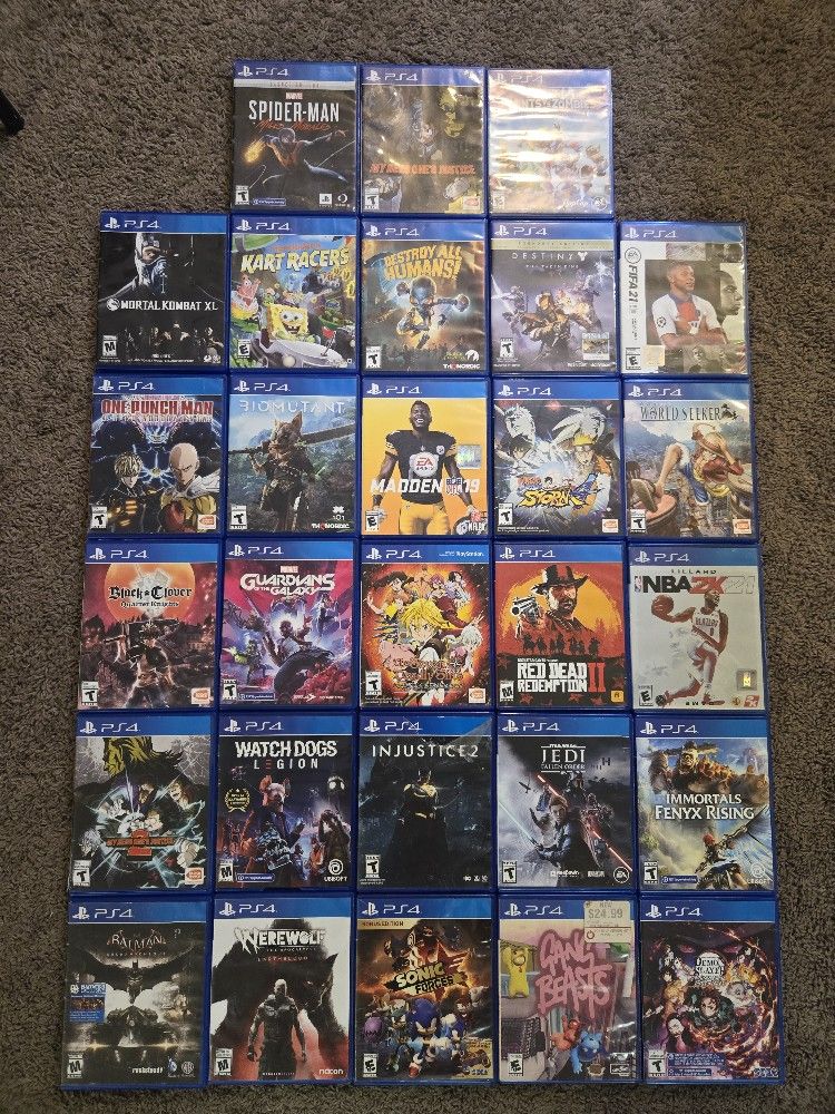 PlayStation 4 Used Video Game Lot Of 28. Discs In Great Condition