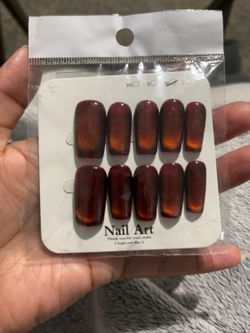 Handmade Brown Tortoise Shell Press-On Nails | Medium