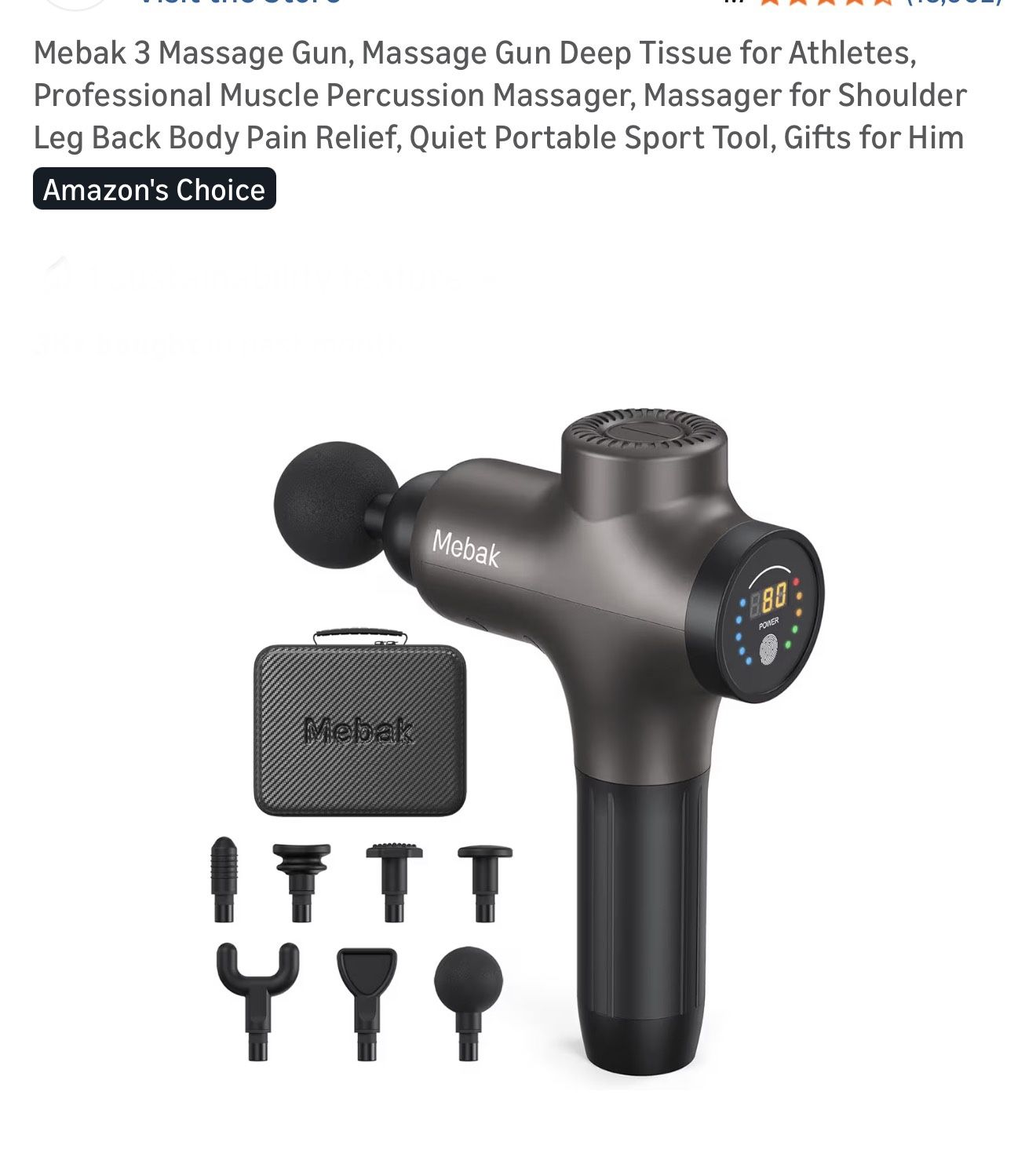 Professional Massager with 53-Pound Force: The Mebak 3 massage gun offers 12MM amplitude and 53 pounds of stall force to reach deep muscles easily. It