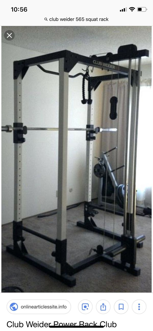 Club Weider 565 Squat Rack with cable and pull up attachment for Sale