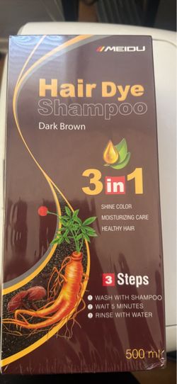 Shampoo nuevo !!Meidu 3-in-1 Dark Brown Hair Dye Shampoo